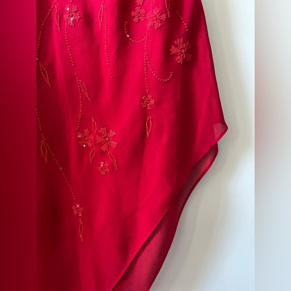 Vintage Dollar Red Formal/Prom Sequin Slit Asymmetrical Dress - Picture 7 of 16